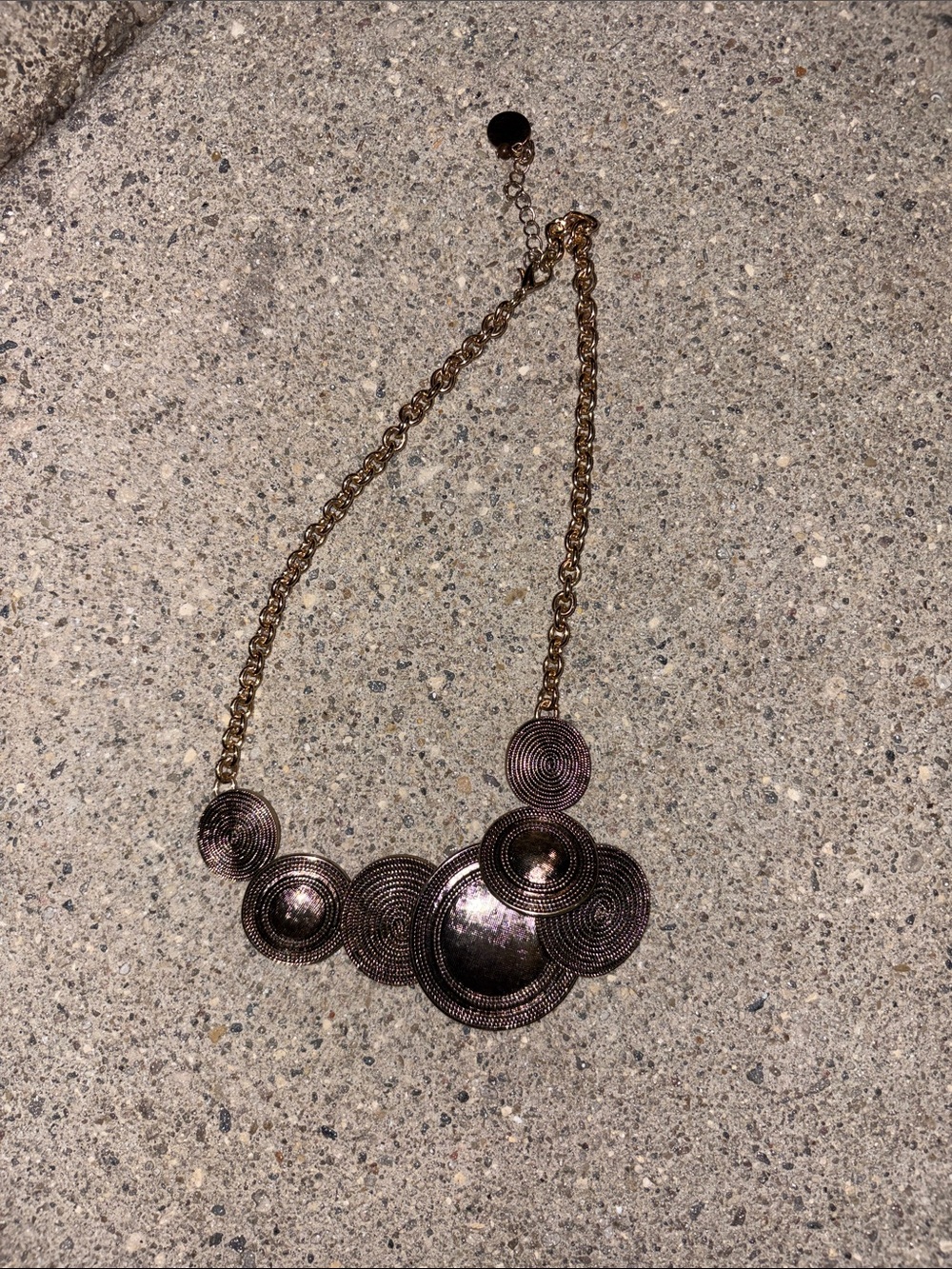 5-Statement Bronze-Tone Circle Disc Necklace - Women Jewelry - Picture 1 of 1